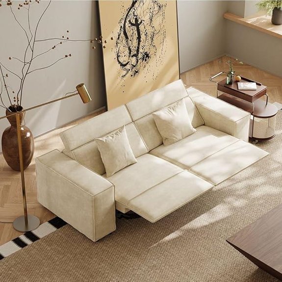 85 Velvet Modular Sofa with Reclining Sections