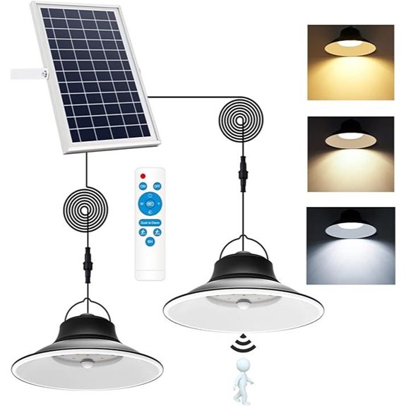 NIORSUN Solar Pendant Lights 2-Pack Waterproof Dimmable
