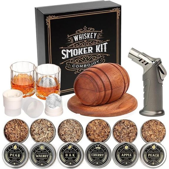 Whiskey Smoker Kit with Torch Glasses & Flavors