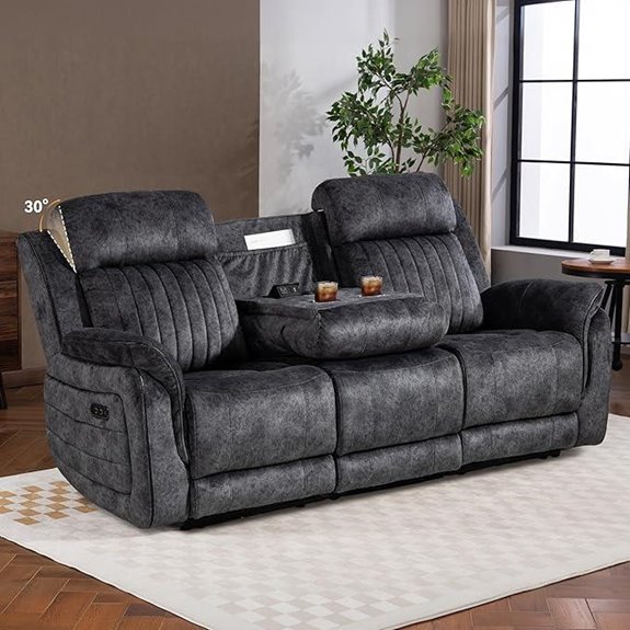 Zero Gravity Power Recliner Sofa with Wireless Charging