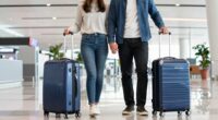 couples matching travel luggage