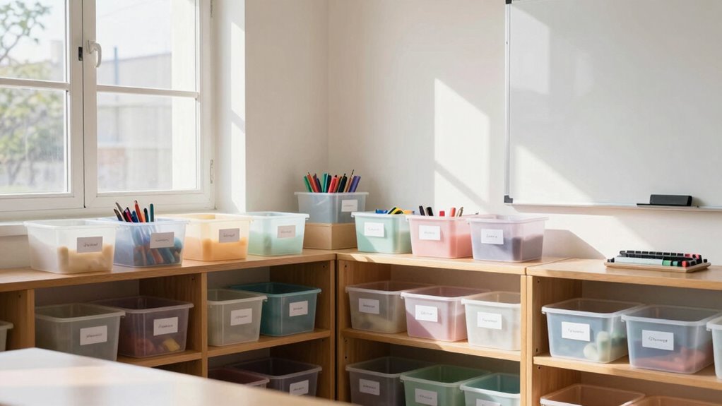 creative organized classroom storage
