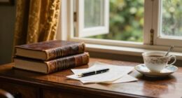 literary inspired cozy workspace