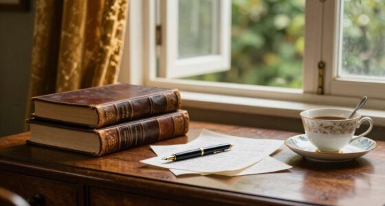 literary inspired cozy workspace