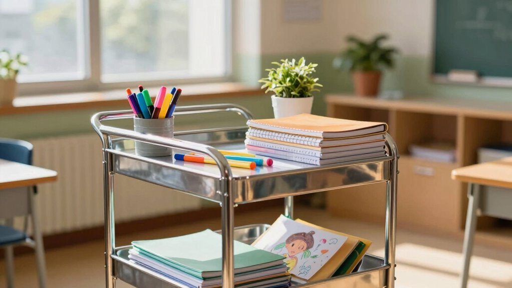 teacher cart as versatile storage