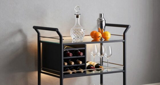 top bar carts with wine storage