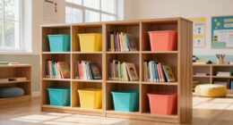 top classroom bookshelf bins