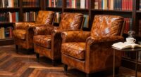 top leather library chairs