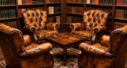 top leather library chairs