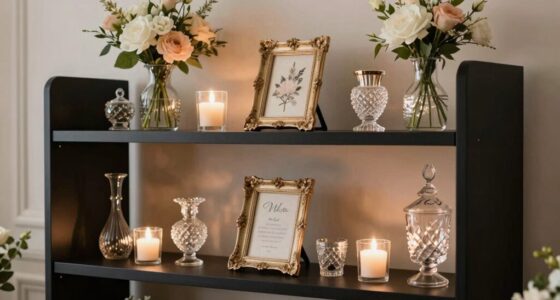wedding decor display shelves