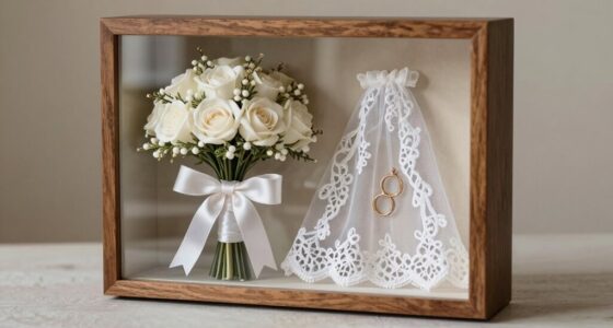 wedding keepsakes displayed beautifully
