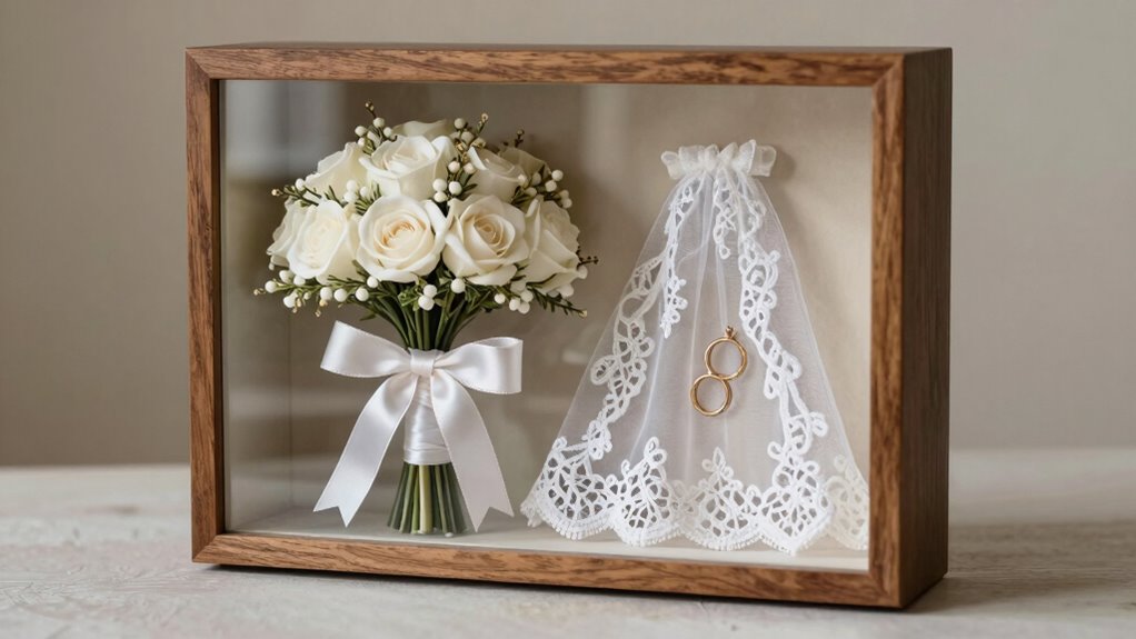 wedding keepsakes displayed beautifully